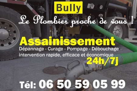 assainissement Bully - vidange Bully - curage Bully - pompage Bully - eaux usées Bully - camion pompe Bully