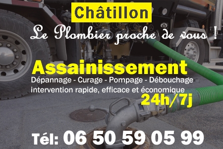 assainissement Châtillon - vidange Châtillon - curage Châtillon - pompage Châtillon - eaux usées Châtillon - camion pompe Châtillon