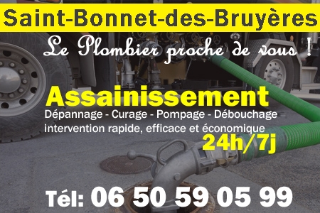 assainissement Saint-Bonnet-des-Bruyères - vidange Saint-Bonnet-des-Bruyères - curage Saint-Bonnet-des-Bruyères - pompage Saint-Bonnet-des-Bruyères - eaux usées Saint-Bonnet-des-Bruyères - camion pompe Saint-Bonnet-des-Bruyères