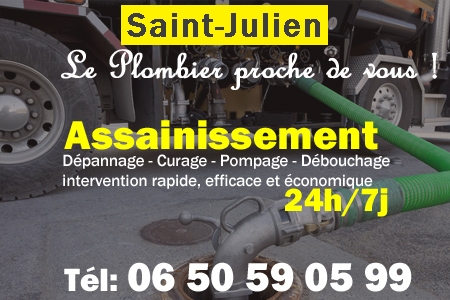 assainissement Saint-Julien - vidange Saint-Julien - curage Saint-Julien - pompage Saint-Julien - eaux usées Saint-Julien - camion pompe Saint-Julien