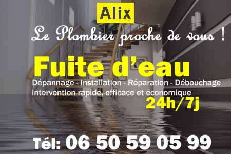 fuite Alix - fuite d'eau Alix - fuite wc Alix - recherche de fuite Alix - détection de fuite Alix - dépannage fuite Alix