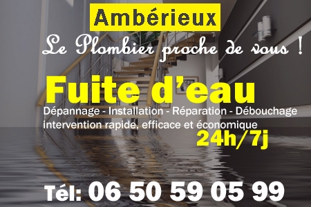 fuite Ambérieux - fuite d'eau Ambérieux - fuite wc Ambérieux - recherche de fuite Ambérieux - détection de fuite Ambérieux - dépannage fuite Ambérieux