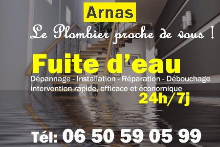 fuite Arnas - fuite d'eau Arnas - fuite wc Arnas - recherche de fuite Arnas - détection de fuite Arnas - dépannage fuite Arnas