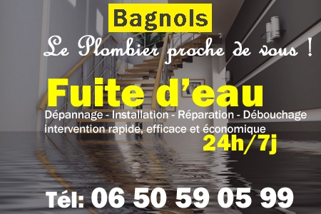 fuite Bagnols - fuite d'eau Bagnols - fuite wc Bagnols - recherche de fuite Bagnols - détection de fuite Bagnols - dépannage fuite Bagnols