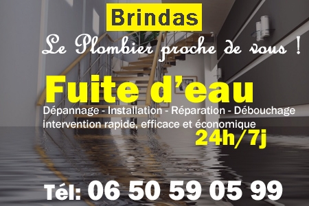 fuite Brindas - fuite d'eau Brindas - fuite wc Brindas - recherche de fuite Brindas - détection de fuite Brindas - dépannage fuite Brindas