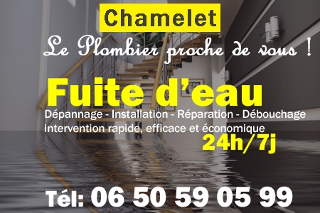fuite Chamelet - fuite d'eau Chamelet - fuite wc Chamelet - recherche de fuite Chamelet - détection de fuite Chamelet - dépannage fuite Chamelet