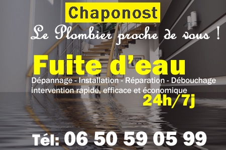 fuite Chaponost - fuite d'eau Chaponost - fuite wc Chaponost - recherche de fuite Chaponost - détection de fuite Chaponost - dépannage fuite Chaponost