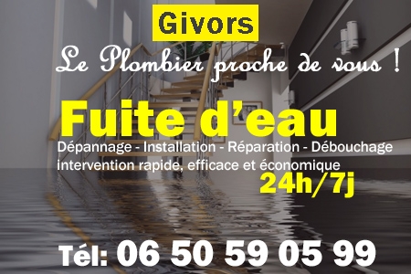 fuite Givors - fuite d'eau Givors - fuite wc Givors - recherche de fuite Givors - détection de fuite Givors - dépannage fuite Givors