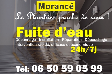 fuite Morancé - fuite d'eau Morancé - fuite wc Morancé - recherche de fuite Morancé - détection de fuite Morancé - dépannage fuite Morancé
