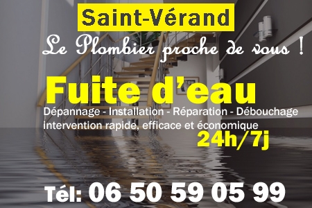 fuite Saint-Vérand - fuite d'eau Saint-Vérand - fuite wc Saint-Vérand - recherche de fuite Saint-Vérand - détection de fuite Saint-Vérand - dépannage fuite Saint-Vérand