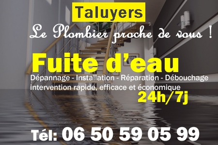fuite Taluyers - fuite d'eau Taluyers - fuite wc Taluyers - recherche de fuite Taluyers - détection de fuite Taluyers - dépannage fuite Taluyers