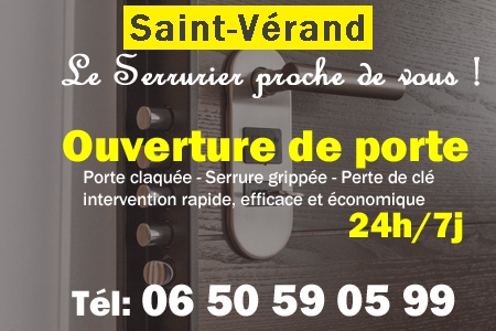 Ouverture de porte Saint-Vérand - Porte claquée Saint-Vérand - Porte fermée Saint-Vérand - serrure bloquée Saint-Vérand - serrure grippée Saint-Vérand