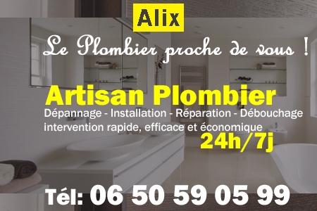 Plombier Alix - Plomberie Alix - Plomberie pro Alix - Entreprise plomberie Alix - Dépannage plombier Alix
