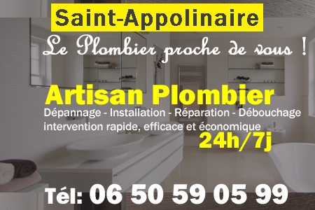 Plombier Saint-Appolinaire - Plomberie Saint-Appolinaire - Plomberie pro Saint-Appolinaire - Entreprise plomberie Saint-Appolinaire - Dépannage plombier Saint-Appolinaire