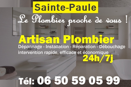 Plombier Sainte-Paule - Plomberie Sainte-Paule - Plomberie pro Sainte-Paule - Entreprise plomberie Sainte-Paule - Dépannage plombier Sainte-Paule
