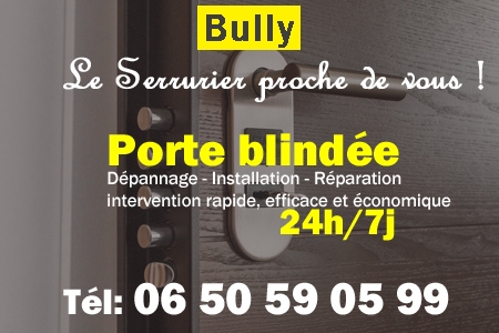 Porte blindée Bully - Porte blindee Bully - Blindage de porte Bully - Bloc porte Bully