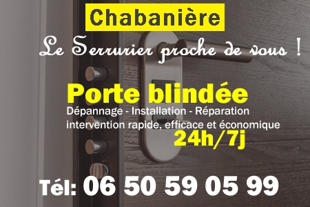 Porte blindée Chabanière - Porte blindee Chabanière - Blindage de porte Chabanière - Bloc porte Chabanière