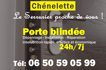 Porte blindée Chénelette - Porte blindee Chénelette - Blindage de porte Chénelette - Bloc porte Chénelette