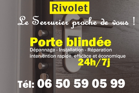 Porte blindée Rivolet - Porte blindee Rivolet - Blindage de porte Rivolet - Bloc porte Rivolet