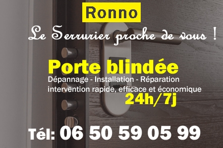 Porte blindée Ronno - Porte blindee Ronno - Blindage de porte Ronno - Bloc porte Ronno